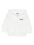 Худи на молнии с логотипом Moschino Kids, белый - фото