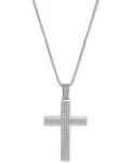 Мужское ожерелье с бриллиантовым крестом, 22 дюйма (1 карат) Macy'S, silver - фото