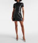 Мини-платье из искусственной кожи Courrèges, черный - фото 2