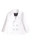Двубортный блейзер Balmain Kids, белый - фото