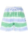 MSGM stripe-pattern drawstring shorts, синий - фото
