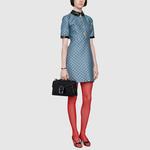 Платье с короткими рукавами женское синее Gucci - фото 3