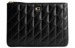COACH Кожаный клатч для женщин черный - фото
