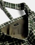 Сумка через плечо Pull&Bear в клетку с пряжкой зеленого цвета - фото 4