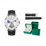 KANGOL Часы Automatic Mechanical Movement Genuine Leather Strap Watch Men's Watch Black Dial, Silver Blue Dial - фото 9