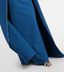 Платье Маттиа с накидкой из крепа и декором Safiyaa, Peacock With Peacock - фото 5