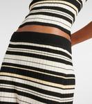 Юбка миди в полоску из ребристой ткани Ganni, Multicolour - фото 4