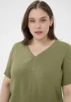Блузка kcami ss Kaffe Curve, Dusky Green - фото 4