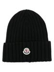 Moncler шапка с логотипом, черный - фото