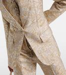 Однобортный парчовый блейзер Stella McCartney, золотой - фото 5