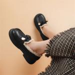 Хлопковые туфли женские черные/экрю JOSINY - фото 7