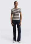 Футболка TOM TAILOR DENIM MIT STREIFENMUSTER, Cloud Grey Navy Stripe/Grey - фото 2