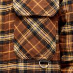 Loewe утепленная рубашка в клетку, коричневый - фото 2