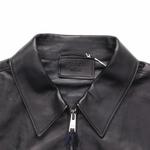 Кожаная куртка мужская черная Prada, черный - фото 5