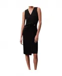 Платье без рукавов из эластичного крепа Calvin Klein, черный - фото