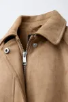 Куртка-бомбер из искусственной замши Zara, песочный - фото 5