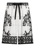 Dolce & Gabbana шорты-бермуды с принтом Maiolica, белый - фото