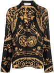 Marine Serre chain-print silk shirt, черный - фото
