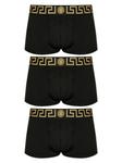 Versace комплект из трех боксеров с узором Greca, черный - фото