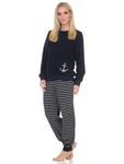 Пижама NORMANN Frottee langarm Bündchen Maritime Optik, темно-синий - фото 3