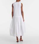 Собранное хлопковое платье миди Jil Sander, Optic White - фото 3