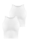Топ Normani 2 X CROP HOCHGESCHLOSSEN, Weiß/White - фото 4