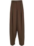 Плиссированные брюки Ferragamo, коричневый - фото