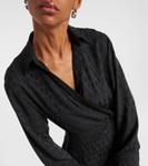 Шелковое платье миди с монограммой Valentino, Nero - фото 4