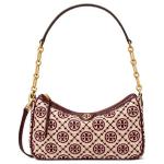 TORY BURCH Сумка через плечо T Monogram Chenille Studio цвета claret/new cream - фото 2