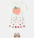 Футболка из хлопка с блестками и оборками Fábula, белый - фото 2