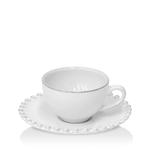 Кофейная чашка и блюдце Costa Nova White Pearl, белый - фото