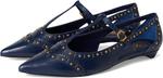 Балетки Vince Camuto Valkie Studded Kitten Heel T-strap Flat Mule, цвет Deep Navy - фото