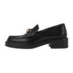 GUCCI Horsebit Loafers 4cm Women's Black - фото