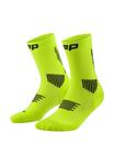 Носки CEP RUN COMPRESSION MID CUT 5.0, Lime Black/Neon Yellow - фото