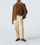 Прямые брюки из плиссированного хлопка Frame, Dove - фото 2