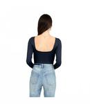 Боди с длинным рукавом и лодочкой в черном цвете RD Style - фото 4