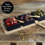 Бамбуковая тарелка с 3 чашами и ложкой. Moritz & Moritz, черный - фото 2