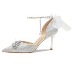 Ainer-cat Ainer cat Slim Heel High Heels 8cm Women's Silver - фото 11