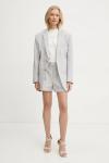 Пиджак из смеси льна Twinset, серый - фото 3