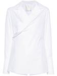 Givenchy поплиновая рубашка с запахом, белый - фото