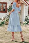 Платье Merokeety Puff Sleeve Boho Midi, голубой - фото 4