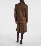 Клетчатый шерстяной пиджак Saint Laurent, Marron Beige Roux - фото 3