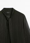 Блуза Massimo Dutti FLOWING WITH SCARF COLLAR, Black - фото 6