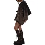 R13 Женское черное платье с длинными рукавами - фото 3