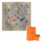 HERMES Шёлковый шёлковый платок, Gray - фото