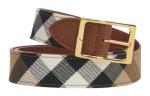 Ремень женский Burberry кожаный, коричневый / белый / черный - фото 2
