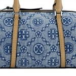 TORY BURCH Монограмма Деним Мини Бочка Пудрово голубой - фото 5