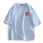 Футболка унисекс MINISO, темно-синий (M22 Улыбка на груди) - фото 4