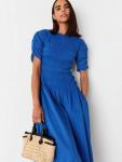 Платье миди Avery Cotton со сборками Whistles, Blue - фото 4