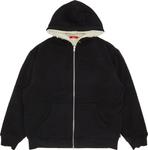 Толстовка Supreme Faux Fur Lined Zip Up Hooded Sweatshirt 'Black', черный - фото 2